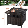 Rattan Wicker Umbrella Square Side Table Garden Coffee Table w/Umbrella Hole