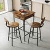Vintage Breakfast Bar Table Wood Metal Bar Table with Drawer Power Outlet 60*60