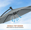 Cantilever Garden Parasol LED Lights 3 m Banana Patio Umbrella with Base UPF 50+