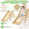 2-in-1 Triangle Climbing Set Kids indoor Wooden Triangle Climber Toy w/ slide