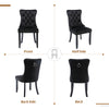 Set of 4 Velvet Dining Chairs with High Back Wooden Legs for Dining Room Kitchen