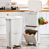 Kitchen Rubbish Waste Bin Recycling Rubbish Bin Waste Trash Can With Wheels