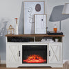 TV Stand Unit Cabinet & Electric Fireplace LED Fire Log Heater Flame Living Room