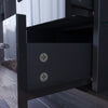 Black TV Unit Cabinet Stand With LED Light & Drawers 130cm High Gloss Doors