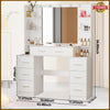 Large Dressing Table W/11 LED Light Mirror,7 Drawer, ShelvesVanity Makeup Desk