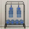 Heavy Duty Metal Double Rail Clothes Garment Hanging Rack w/ Shelfs & Shoe Rack
