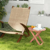 Patio Wooden Side Table Outdoor & Indoor Folding End Table X-shaped Frame