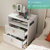 High Gloss Bedside Table RGB LED Bedside Cabinet 2 Drawers Nightstand USB Ports