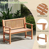 Patio Slatted 2-Person Seating Furniture w/Inclined Backrest-Natural