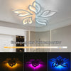 Modern Chandelier LED Lamp White Frame Ceiling Light With RGB Backlight Rahlszqb