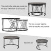 Round Coffee Table Set of 2 for Living Room White & Grey Stacking Nesting Table