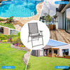 2 Pcs Patio Folding Chairs Outdoor Portable High Back Dining Chairs w/Armrests