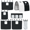 Bunk Bed with Curtains White and Black 90 x 200 Solid Z6E3