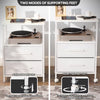 Bedside Table with Charging Station, Nightstand with 2 Outlets and 2 USB Ports