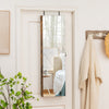 Wall-mounted Jewelry Storage Cabinet Door Hanging Jewelry Armoire w/ Full Mirror