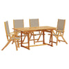 5 Piece Garden Dining Set Solid Wood Acacia and H4Q0