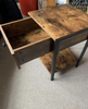 Industrial Side Table Vintage Bedside Cabinet Rustic Metal Unit End Phone Stand