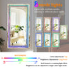 XL RGB LED Mirror Glittery Crystals Diamond Wall Mounted Hanging Mirror Bedroom