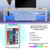Modern TV Unit Cabinet White High Gloss Doors 2 Drawer with RGB LED Lights Itzzj