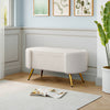 Long Stool Chair Bed End Seat Window Bench Faux Frizzle Shaggy Fur Soft Padded