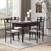 5PCS Dining Table & Chair Set Breakfast Bar Kitchen Furniture with Padded Seat