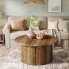 Round Coffee Table, 31.5-Inch Farmhouse Circle Center Table for Living Room