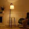 Chic Corner LED Floor Standing Lamp Bookshelf Home Office Light W/Coffee Table