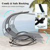 Costway Outdoor Double Chaise Rocker Rocking Daybed Sun Lounger w/ Canopy