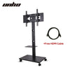 32-70" Height Adjustable Rolling Floor TV Stand Cart with Display Shelf