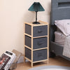 Slim 3 Drawers Storage Unit Organizer for Living Room Snack Storage Shelf Tall