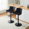 4Pcs Breakfast Bar Stool Velvet Padded Swivel Gas Lift Bar Chair With Metal Base