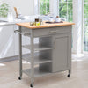 Medium Kitchen Cart Trolley Wooden Sideboard Buffet Cabinet Storage Drawer Shelf