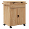 Kitchen Trolley Rolling Cart Serving Bar Solid Wood Pine