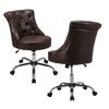 Accent Brown Swivel Office Chair PU Leather Computer Desk Task Chair for Home
