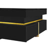 Coffee Table Living Room Storage Display Square Tea Table With 2 Drawers, Black