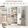 Kitchen Pantry Storage Cabinet 161cm Tall Freestanding Cupboard w/Glass Doors
