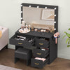 Vanity Dressing Table with Stool LED Mirror Drawer Bedroom Makeup Desk Chair Set