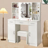 Large Dressing Table Vanity Table With Stool and Lighted Mirror Makeup Desk Set