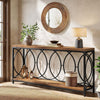 70.9'' Long Console Table, 2-Tier Industrial Table Behind Couch w/ Storage Shelf