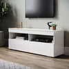 White 120cm TV Stand Cabinet Unit High Gloss 2 Door Sideboard with LED Lights