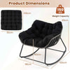 Rocking Chair Oversized Patio PE Wicker Egg Chair w/Removable Cushion-Black