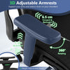 Swivel Computer Desk Chair with Retractable Footrest-Black