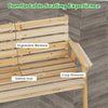 Outdoor Fir Wood Bench with Foldable Middle Table-Natural