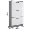 3 Drawer Shoe Cabinet Storage Cupboard Unit Shoe Rack Wooden Stand Organiser
