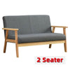 Wooden 2-Seater Loveseat Fabric Upholstered Lounge Arm Sofa Chair Couch