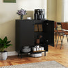 2-Door Kitchen Storage Cabinet with Adjustable Shelf-Black
