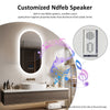 Super Bright Oval LED Bathroom Mirror Bluetooth Beauty Care Mirror Non-flicker