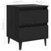 Bed Cabinets 2 pcs Black 40x35x50 cm Engineered WoodNew