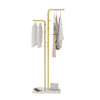 Free Standing Coat Stand Rack Granite Stone Base Metal Tube Garment Clothes Rail
