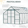 Polycarbonate Walk-in Garden Greenhouse w/ Double Sliding Door, Adjustable Vent